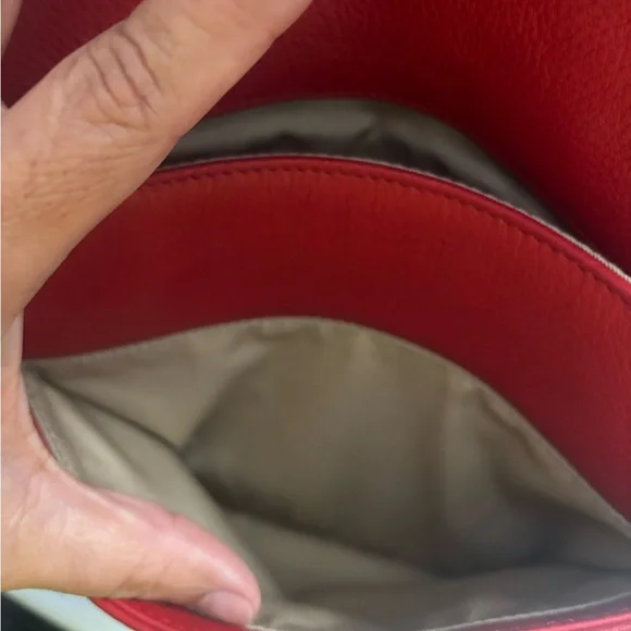 Talbots Red Crossbody Bag with Gold Accents - Picture 8 of 8